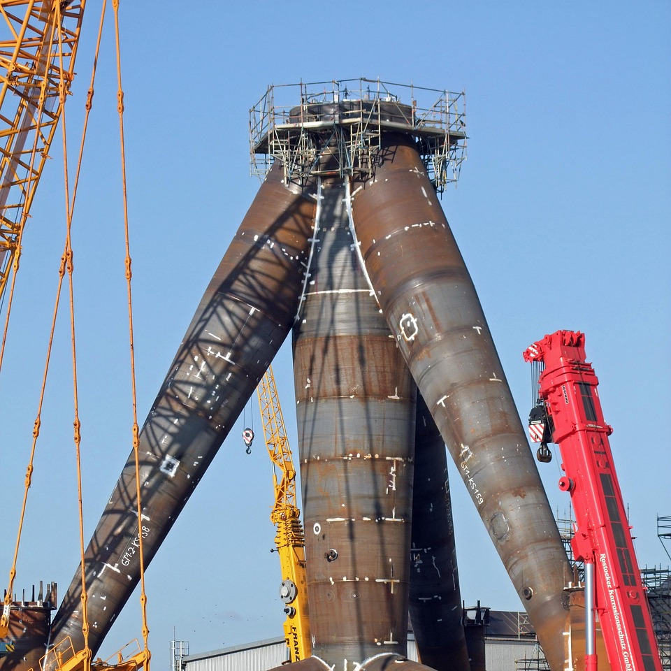 Wind farm turbines in operation